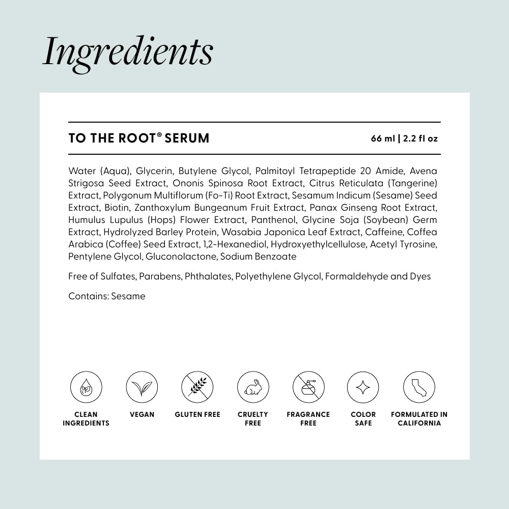 Arey To The Root Hair Serum for Women & Men | Slows Grey Hair Growth & Preserves Pigment in 3-6 Months | Promotes Healthier Hair & Adds Volume | Vegan, Oil-Free, Scent-Free Formula (1 Month)