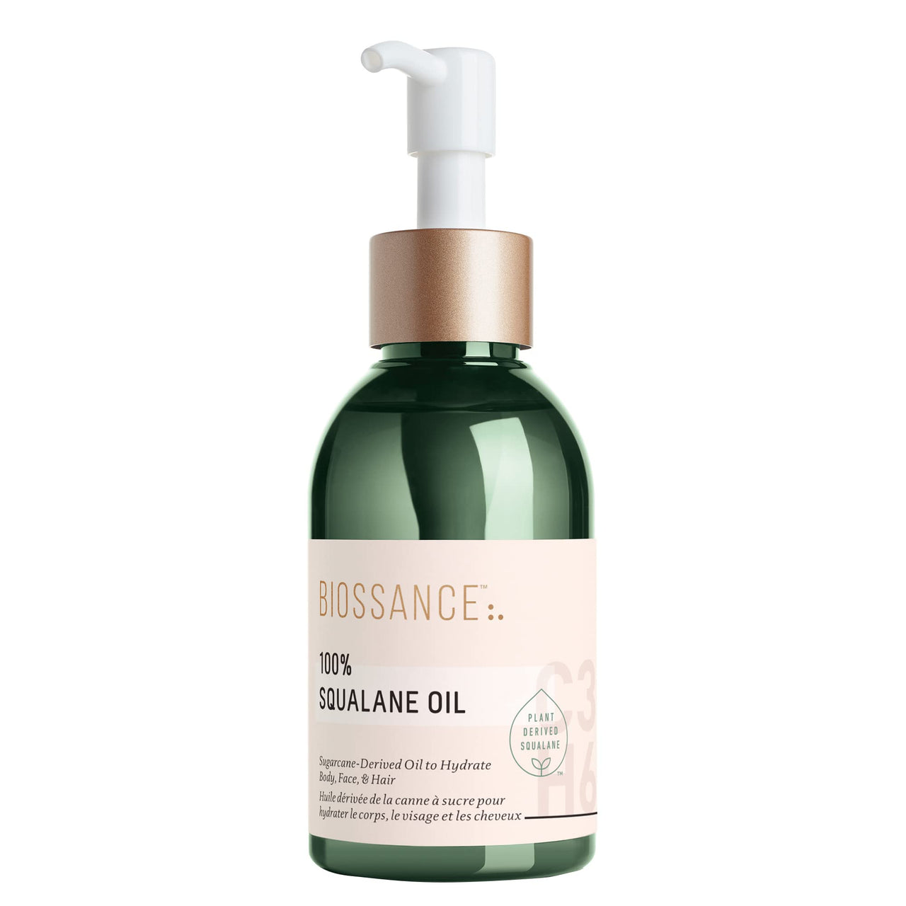 BIOSSANCE 100% Squalane Oil - Sustainable, Vegan Face Oil & Body Oil - Hydrating, Fast-Absorbing Moisturizer - Ideal for Oily Skin, Face, Hair - Organic Sugarcane-Derived Squalane, 3.3 ounces