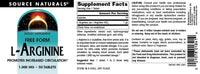 Thumbnail for Source Naturals L-Arginine Promotes Increased Ciculation* 1000 mg Free Form - 50 Tablets