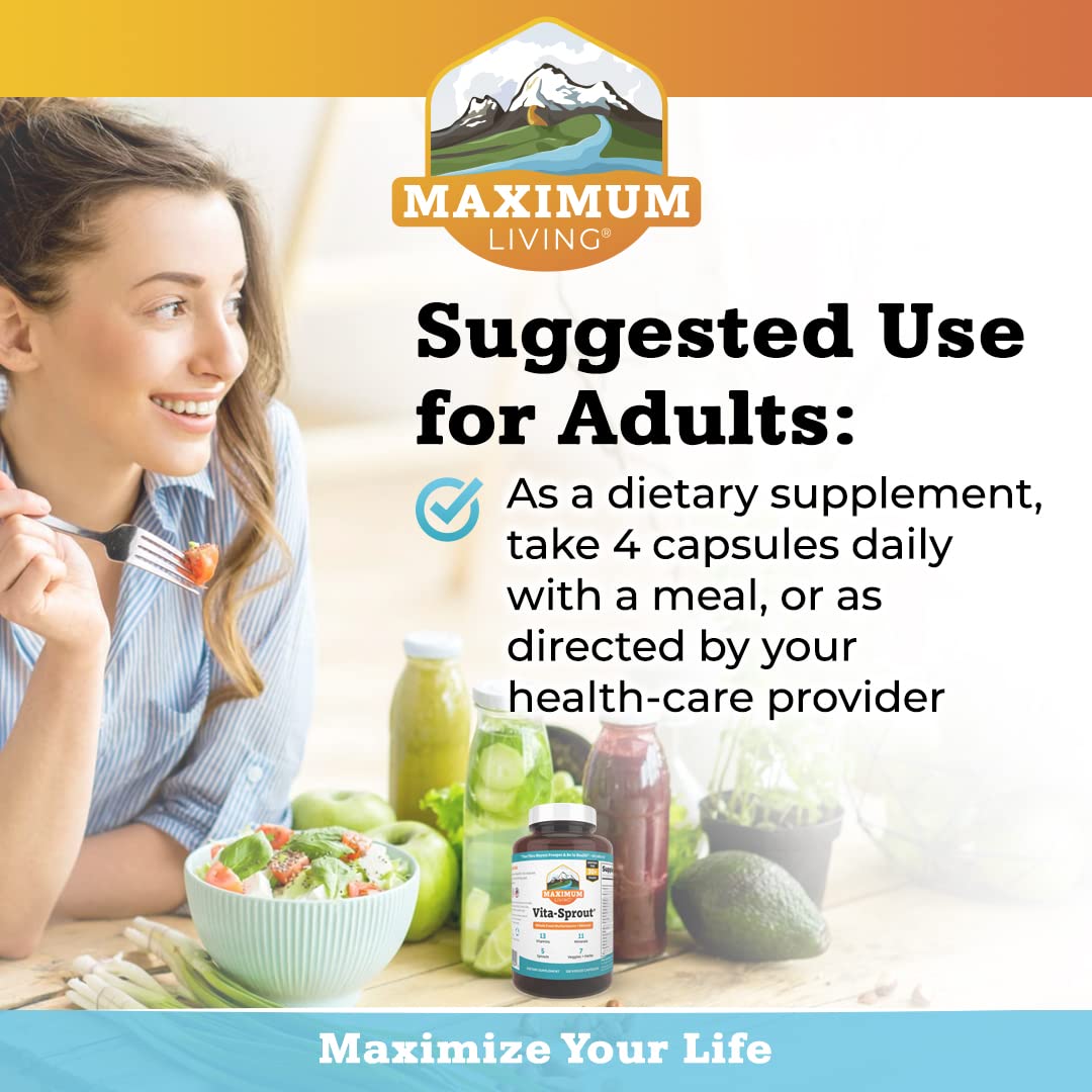 Maximum Living - Vita-Sprout Whole-Food Multivitamin & Phytonutrient Blend - 120 Capsules