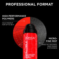 Thumbnail for L'Oreal Paris Infallible 3-Second Setting Spray Mist, Microfine Mist for up to 36HR Wear, Clear, 1.76 oz (Pack of 2)