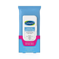 Thumbnail for Cetaphil Face and Body Wipes, Gentle Skin Cleansing Cloths, 50 Count, Twin Pack, for Dry, Sensitive Skin, Flip Top Closure, Great for the Gym, Travel, in the Car, Hypoallergenic, Fragrance Free