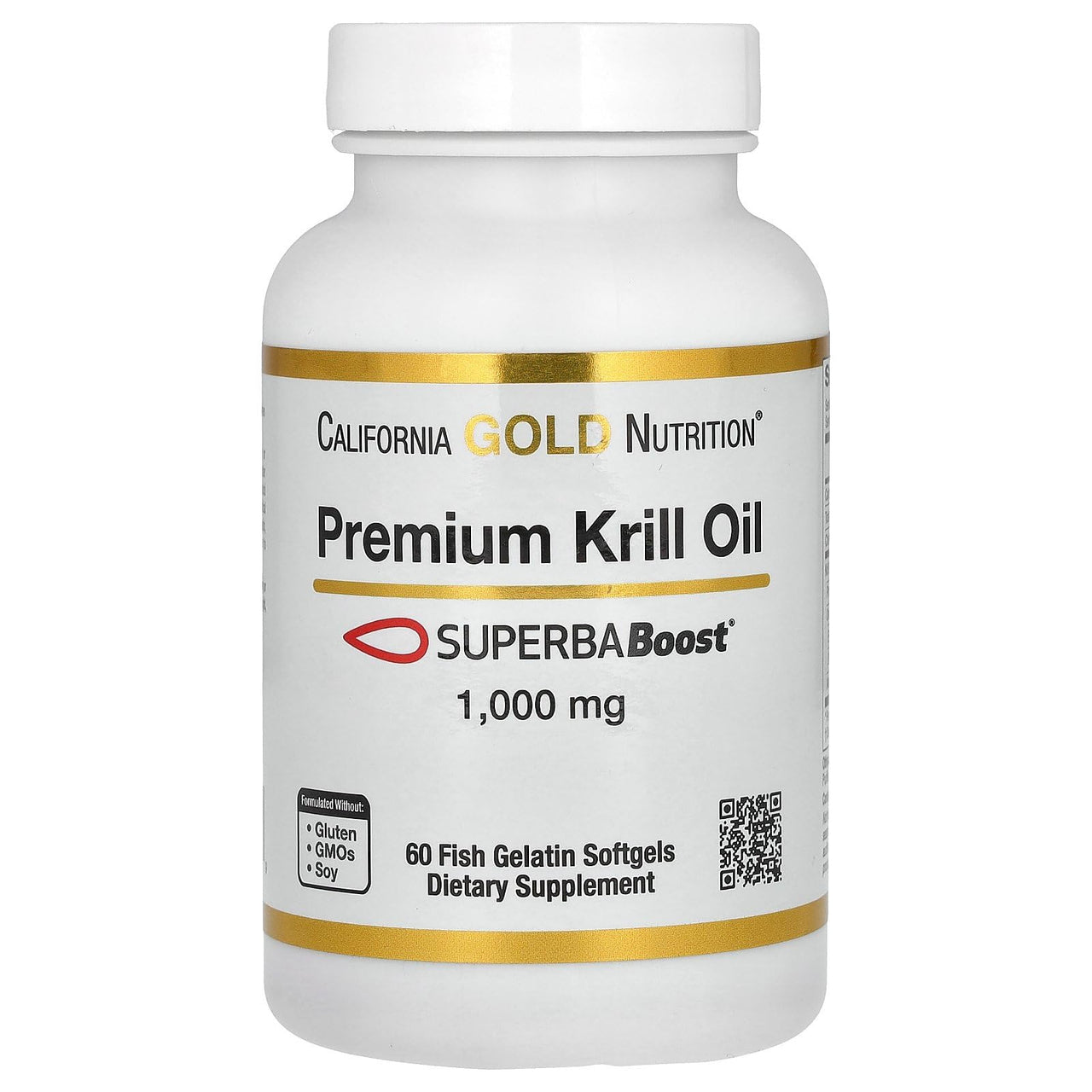 Buy California Gold Nutrition Premium Krill Oil with SUPERBABoost, 1,000 mg, 60 Fish Gelatin Softgels Online