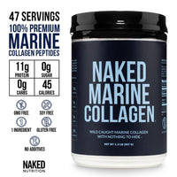 Thumbnail for NAKED Marine Collagen Peptides Protein Powder - Unflavored - from Wild Caught Cod - Paleo Friendly, Non-GMO, Soy-Free, Gluten-Free - 47 Servings