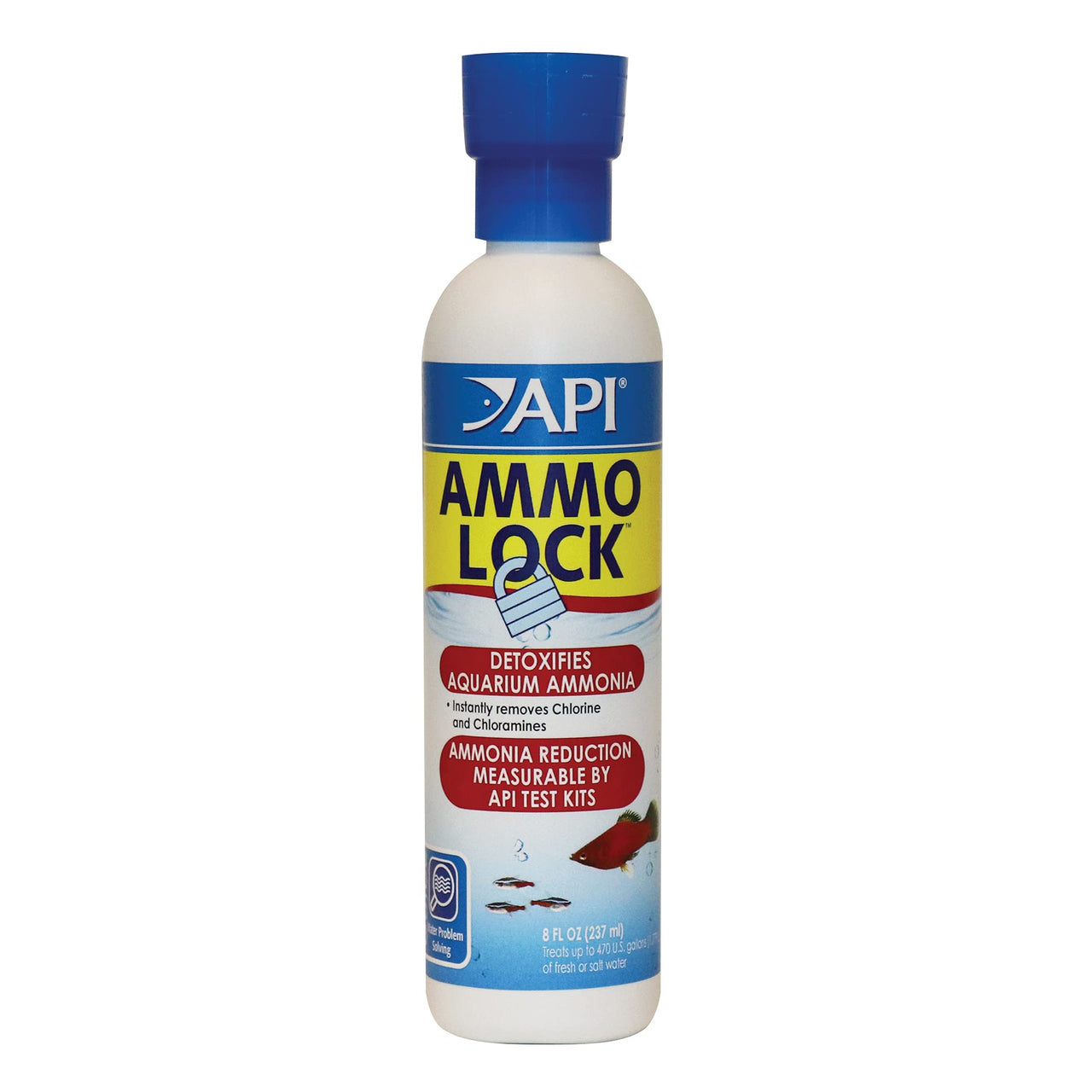 API AMMO-LOCK Freshwater and Saltwater Aquarium Ammonia Detoxifier 8-Ounce Bottle (45D)