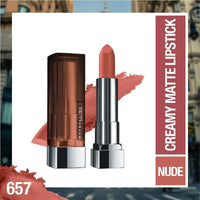 Thumbnail for Maybelline Color Sensational Lipstick, Lip Makeup, Matte Finish, Hydrating Lipstick, Nude, Pink, Red, Plum Lip Color, Nude Nuance, 1 Count