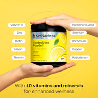 Thumbnail for KEY NUTRIENTS Multivitamin Electrolytes Powder No Sugar - Refreshing Lemonade Electrolyte Powder - Sodium & Energy Supplement - Hydration Powder - No Calories - 90 Servings - Made in USA