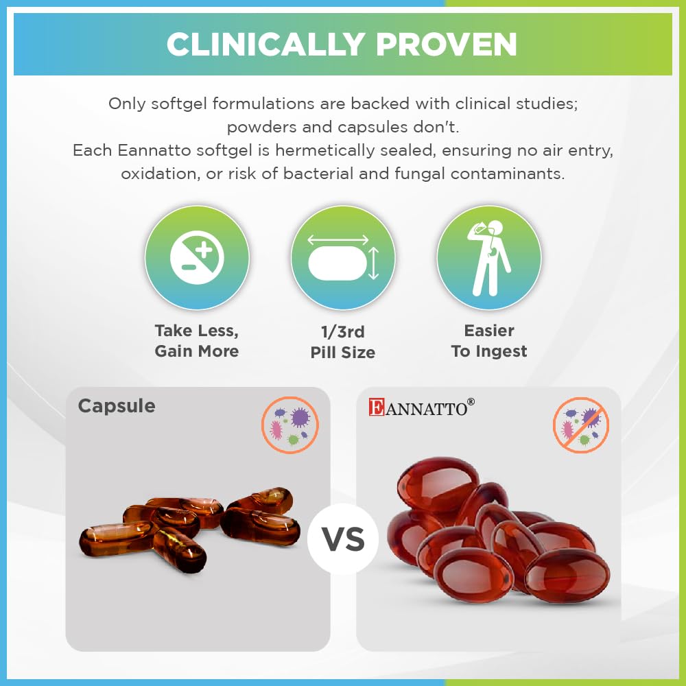 WELLNESS EXTRACT Eannatto Tocotrienols Deltagold Vitamin E Supplements Softgels, Tocopherol Free, Non-GMO, Gluten Free & Antioxidant (50MG 30 Softgels).