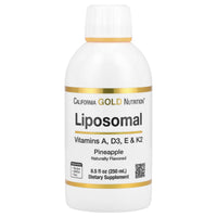 Thumbnail for California Gold Nutrition, Liposomal Vitamin A, D3, E & K2, Pineapple, 8.5 fl oz (250 ml)
