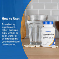 Thumbnail for Nutricost Methylfolate 1000mcg, 120 Vegetarian Capsules - Gluten Free, Non-GMO (Methylated Folate)
