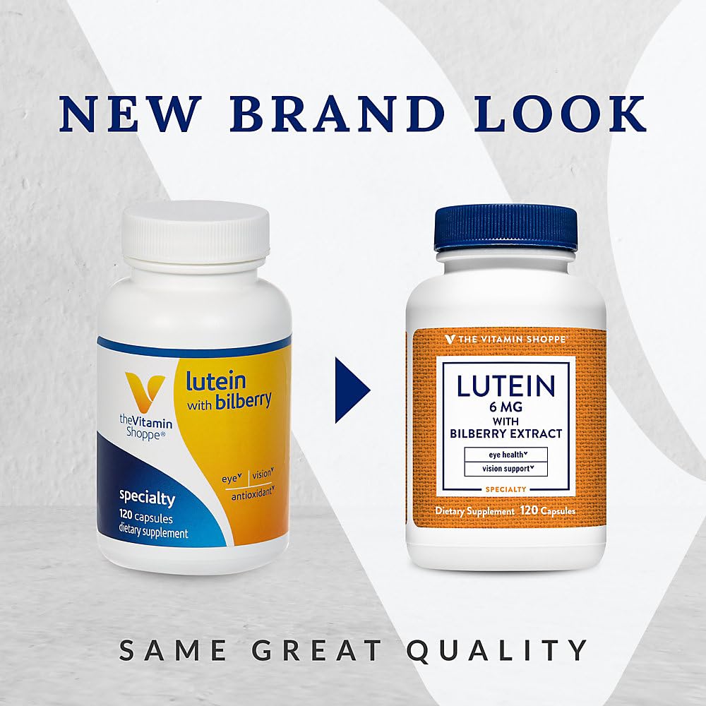 The Vitamin Shoppe Lutein - Eye Health, Vision Support & Blue Light Protection, Carotenoid Antioxidant (120 Capsules)