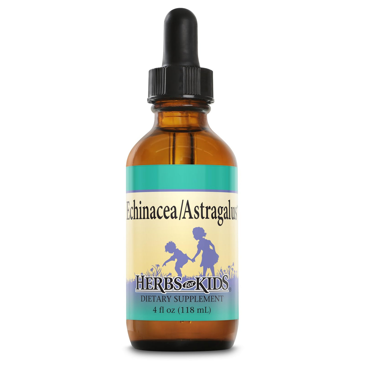 HERBS FOR KIDS Echinacea Astragalus - Organic Echinacea Drops - Wellness Herbs - with Organic Astragalus, Lemon Balm, Peppermint - Ages 1 and Up - Made Without Alcohol - Great Taste - 39 Servings, 4oz
