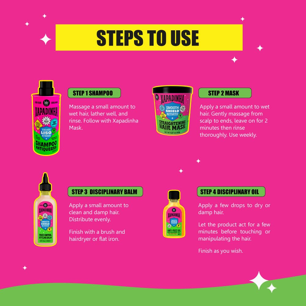 Lola From Rio - Xapadinha - Disciplining Hair Mask For Straight or Straightnened Hair, 55% Alignement, 40% Reduction in Frizz, Intense Shine 15.87 Fl Oz