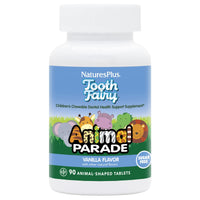 Thumbnail for NaturesPlus Animal Parade Tooth Fairy Children's Chewables - Natural Vanilla Flavor - 90 Animal-Shaped Tablets - Dental Health Supplement - Vegetarian, Gluten Free - 45 Servings