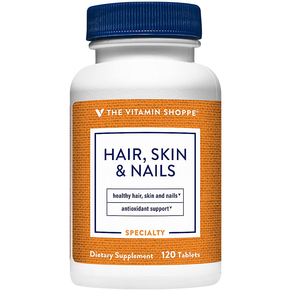The Vitamin Shoppe Biotin 400MCG - Hair Growth, Skin Health & Nail Strength Support, High Potency B Vitamin (120 Tablets)