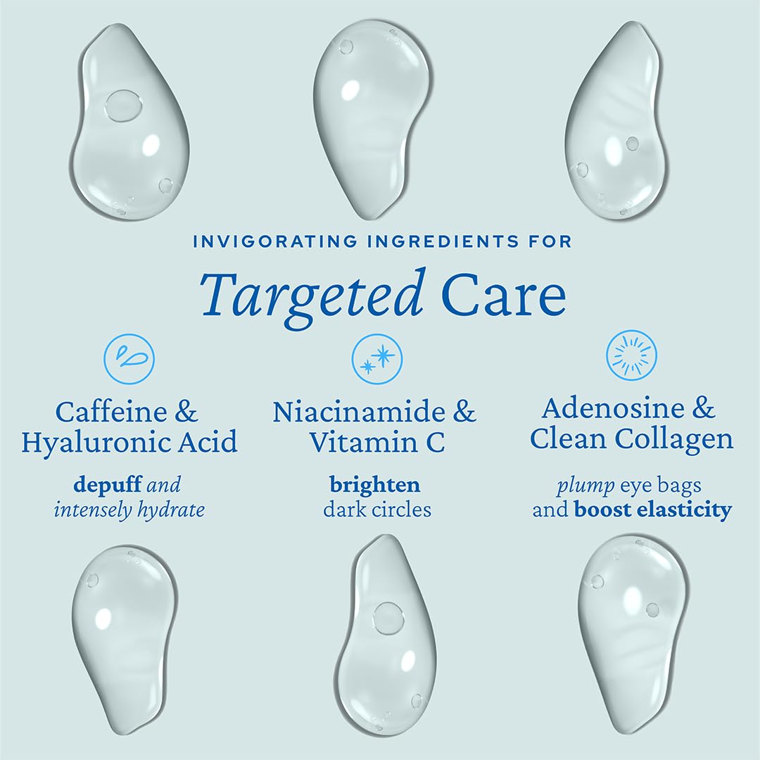 belif Aqua Bomb Cooling Eye Gel - Caffeine & Hyaluronic Acid for Puffiness & Hydration, Niacinamide & Vitamin C for Dark Circles, Adenosine & Collagen for Plumping, Korean Skin Care