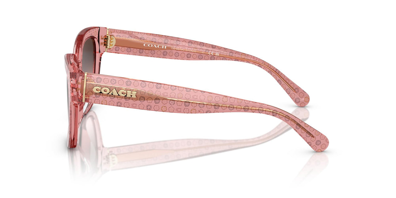COACH HC8379U Universal Fit Sunglasses, Tea Rose C/Grey Pink Gradient, 54 mm
