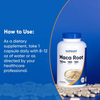 Thumbnail for Nutricost Maca Root Capsules (Lepidium meyenii) 750mg, 180 Capsules, 180 Servings