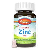 Thumbnail for Carlson - Kid's Chewable Zinc, 5 mg, Health Support, Natural Mixed Berry Flavor, 160 Tablets