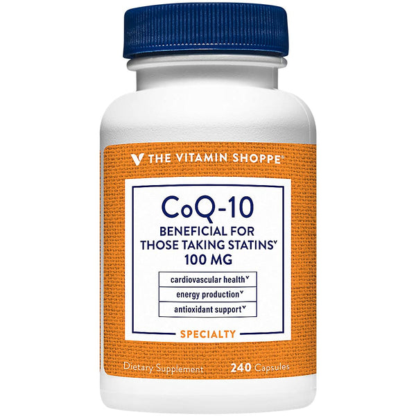 Image 1 of The Vitamin Shoppe CoQ-10 100mg - Beneficial for Those Taking Statins – Supports Heart & Cellular Health and Healthy Energy Production, Essential Antioxidant – Once Daily (240 Capsules)