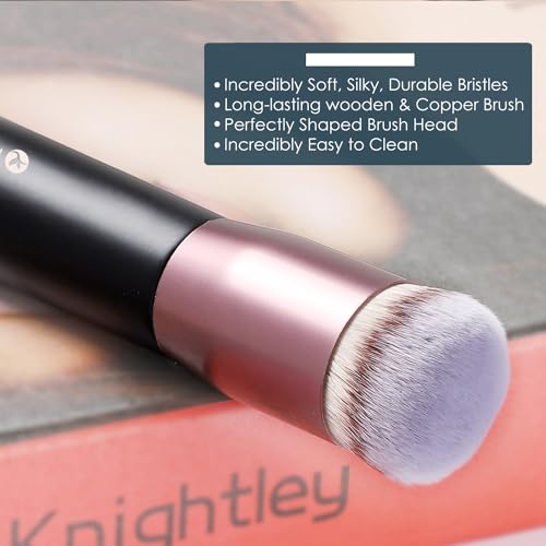 Image 3 of KINGMAS Round Foundation Brush, Premium Face Kabuki Makeup Brush (Pack of 3)