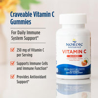 Thumbnail for Nordic Naturals Vitamin C Gummies, Tart Tangerine - 120 Gummies - 250 mg Vitamin C - Immune Support, Antioxidant Protection, Child Growth & Development - Non-GMO, Vegan - 60 Servings