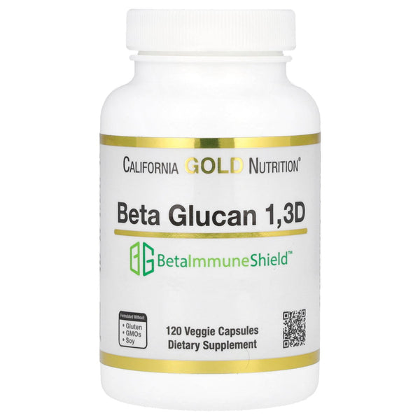 California Gold Nutrition Beta Glucan 1-3D with Beta-ImmuneShield, 125 mg, 120 Veggie Capsules