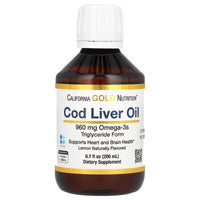 Thumbnail for California Gold Nutrition Cod Liver Oil with Omega-3 Fatty Acids, EPA, DHA, Vitamins A and D, Norwegian, Triglyceride Form, Natural Lemon, 6.7 fl oz (200 ml)