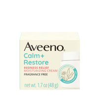 Thumbnail for Aveeno Calm + Restore Facial Moisturizer Face Cream for Redness Relief, Non-Comedogenic, Ceramide & Vitamin B5, Hydrating for Dry, Sensitive Skin, Hypoallergenic, Fragrance-Free, 1.7 oz