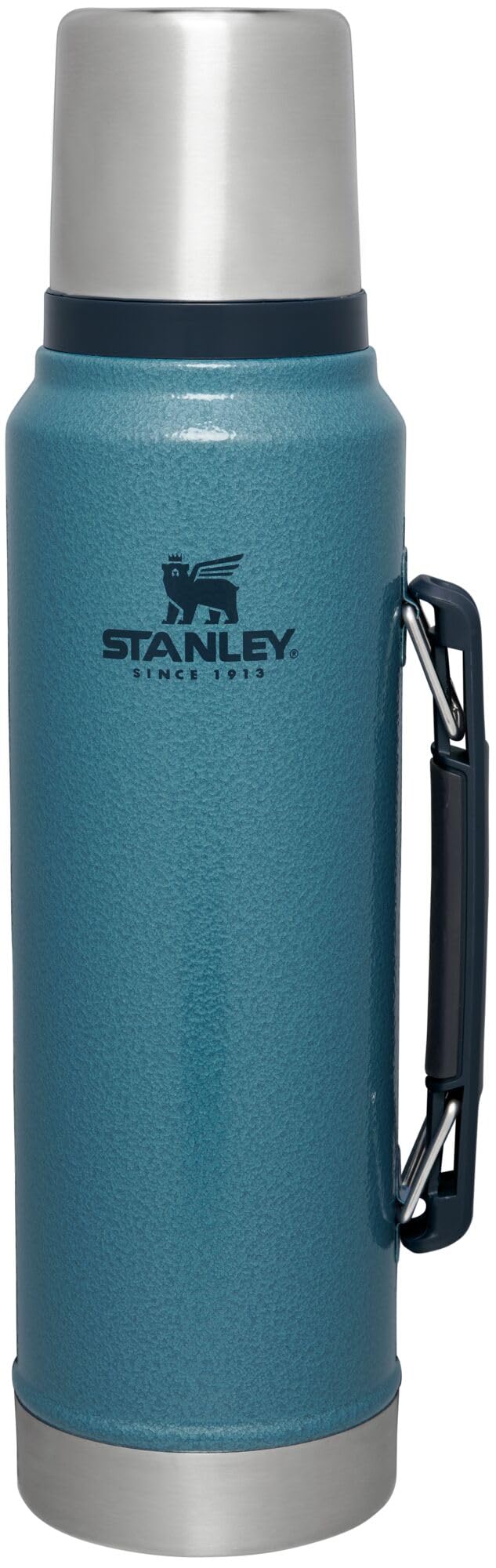 Stanley Classic Legendary Vacuum Bottle 1.1 qt | Wide Mouth with Leakproof Cup Lid | Keep Drinks Hot or Cold | Packable for Travel | Insulated Stainless Steel Thermos | BPA-Free | Hammertone Lake