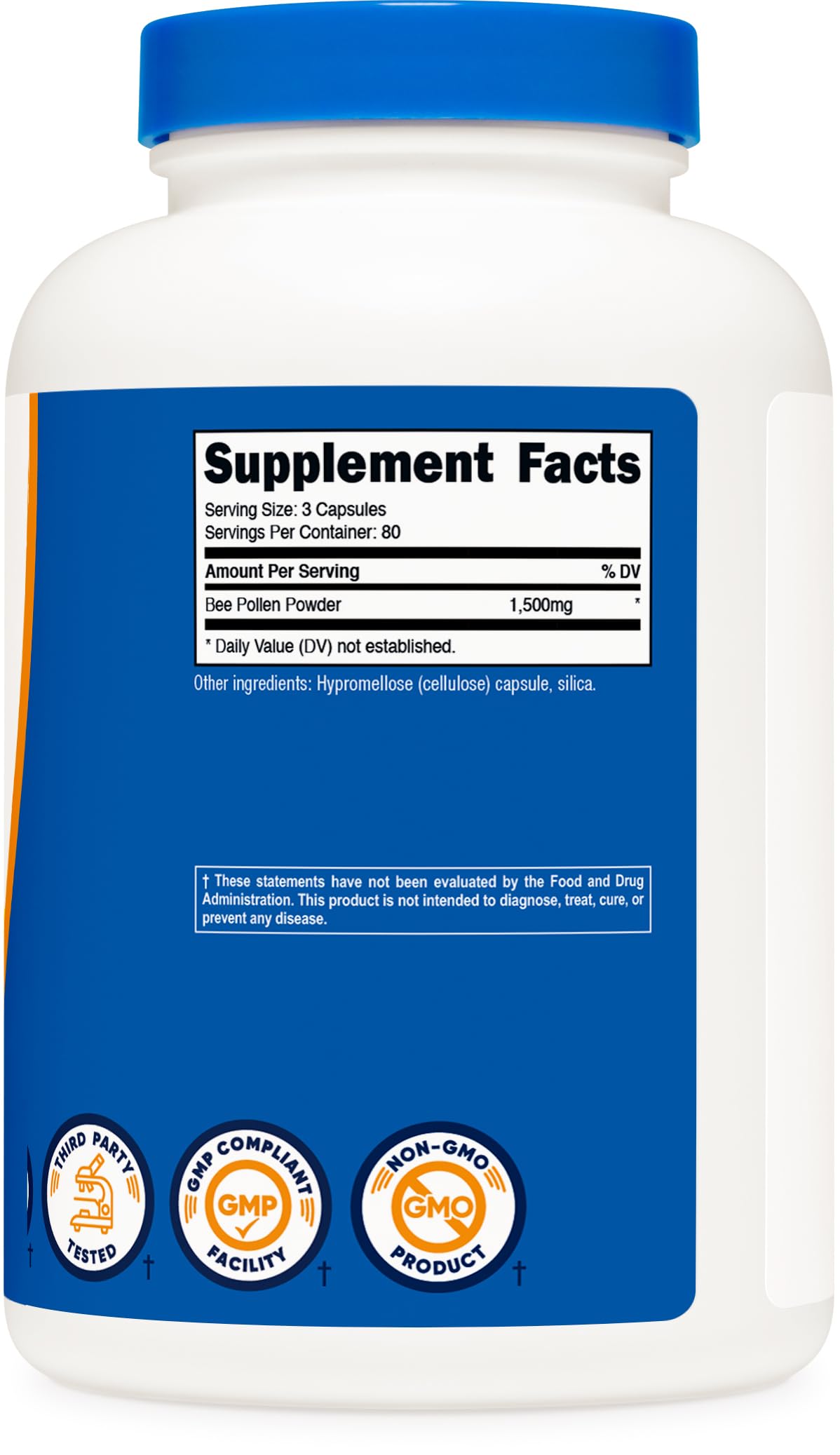 Nutricost Bee Pollen (240 Capsules, 80 Servings) (1,500MG Per Serving) - Non-GMO, GMP Compliant