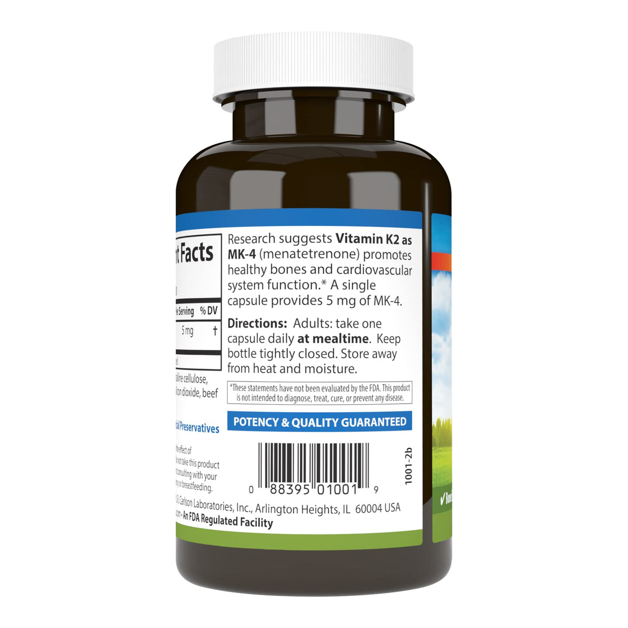 Carlson - Vitamin K2 MK-4 (Menatetrenone), 5 mg, Vitamin K Supplement, Bone Support, K2 Vitamin, Soy-Free, Vitamin K-2, 180 Capsules
