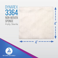 Thumbnail for Dynarex Non-Woven Sponges, Sterile, Gauze Sponges, Highly-Absorbent and with Less Linting, 4