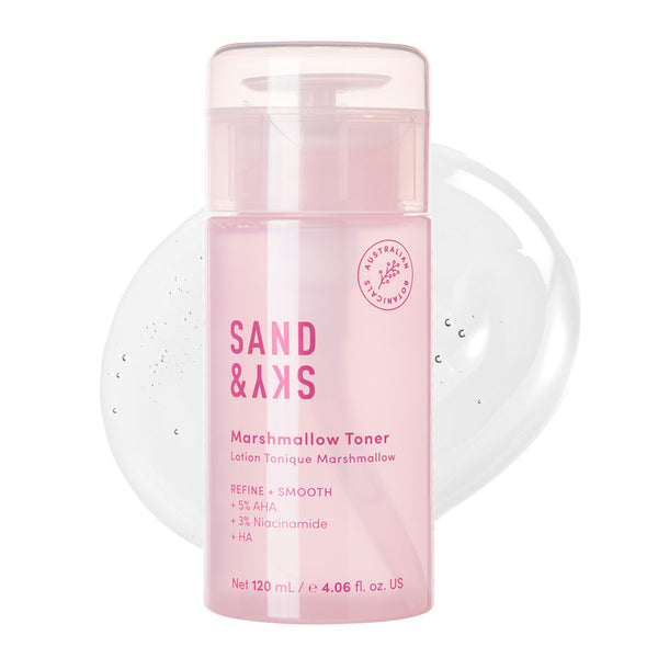 Sand & Sky Australian Essentials Brightening Toner with Niacinamide & Glycolic Acid - Marshmallow Extract Essence, Exfoliates & Strengthens Skin, 4.2 fl oz