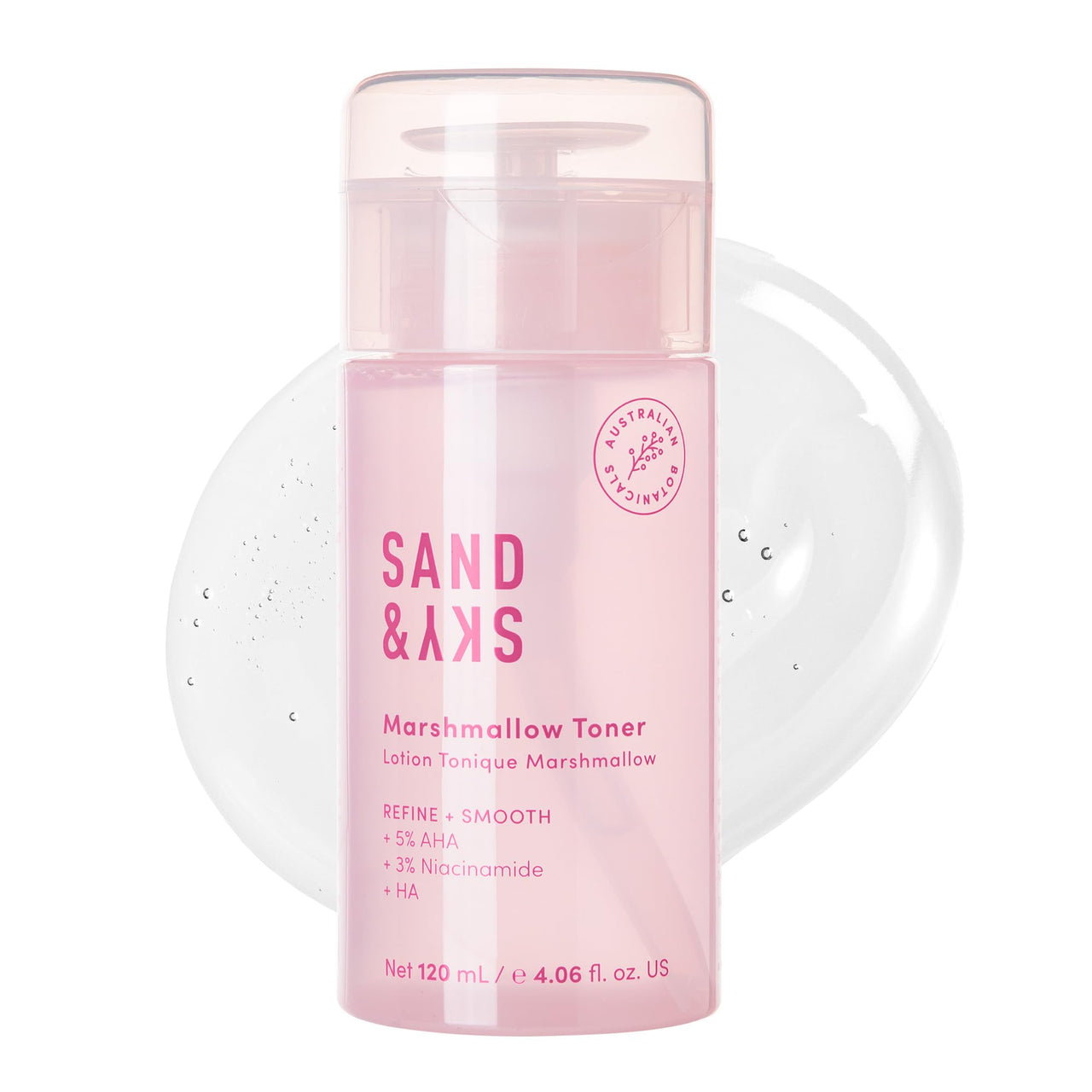 Sand & Sky Australian Essentials Brightening Toner with Niacinamide & Glycolic Acid - Marshmallow Extract Essence, Exfoliates & Strengthens Skin, 4.2 fl oz