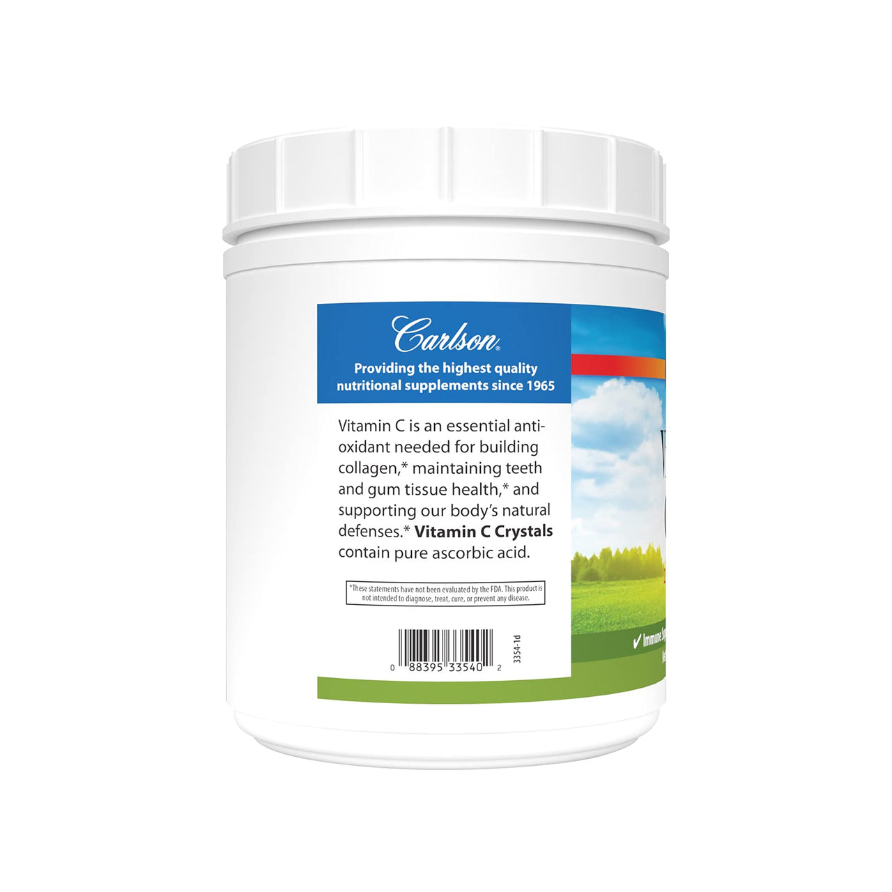 Carlson - Non-GMO Vitamin C Crystals, 2000 mg, Vitamin C Powder, Immune Support, Antioxidant, 35 oz (1000 g)