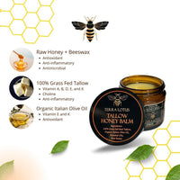 Thumbnail for Terra Lotus - Organic Grass-Fed Beef Tallow Balm with Raw Honey - Moisturizing Cream for Soft, Smooth Skin - Handmade All-Natural Moisturizer (2 Oz, Unscented)