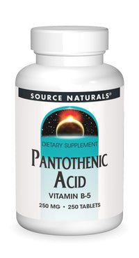 Thumbnail for Source Naturals Pantothenic Acid 250 mg Vitamin B-5 Dietary Supplement - 250 Tablets