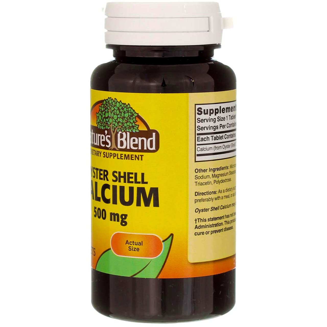 Nature's Blend Oyster Shell Calcium 500 mg Tablets - 100 ct, Pack of 2