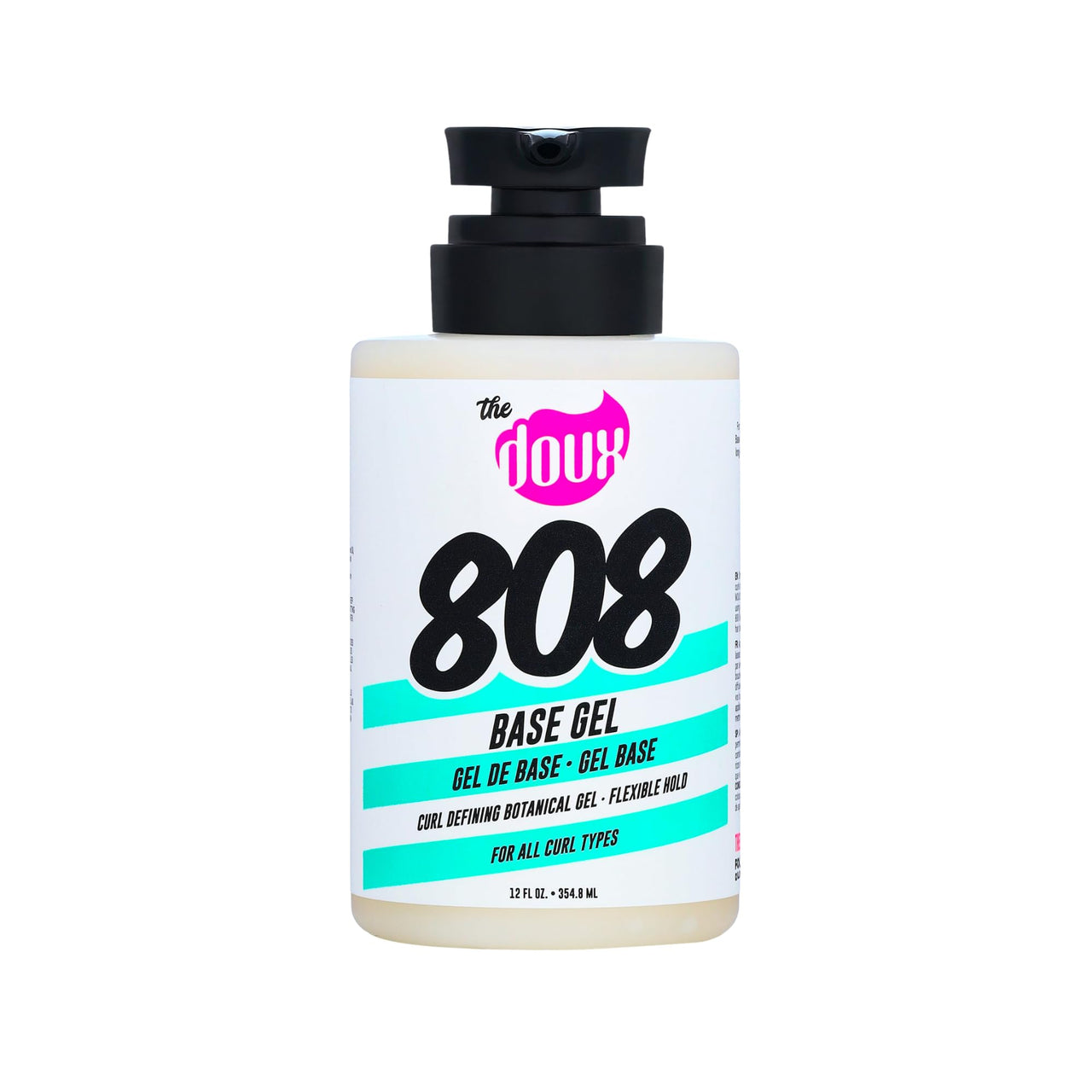 The Doux 808 Base Curl Defining Gel for Natural Hair – Medium Hold Styling Gel with Honey, Aloe & Marshmallow Root – Anti-Frizz Curl Enhancer for Wash and Go, Twist-Outs, TWA & All Curl Types