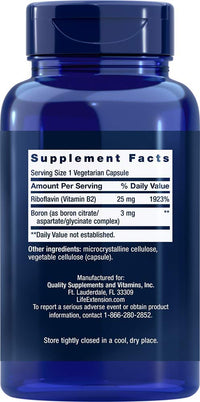 Thumbnail for Life Extension Boron 3mg 180 Veg Caps - Triple Boron Complex with Boron Citrate, Glycinate, Aspartate - 3 mg Capsules - Enhanced with Vitamin B2
