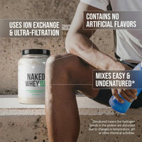 Thumbnail for NAKED Whey Isolate Protein - Only 2 Ingredients, 30g Grass-Fed Protein, Zero Carb, Unflavored, Undenatured, Non-GMO, No Soy, Gluten-Free, No Preservatives - 28 Servings
