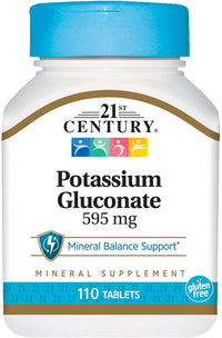 Thumbnail for 21st Century, Potassium Gluconate, 595 mg, 110 Tablets