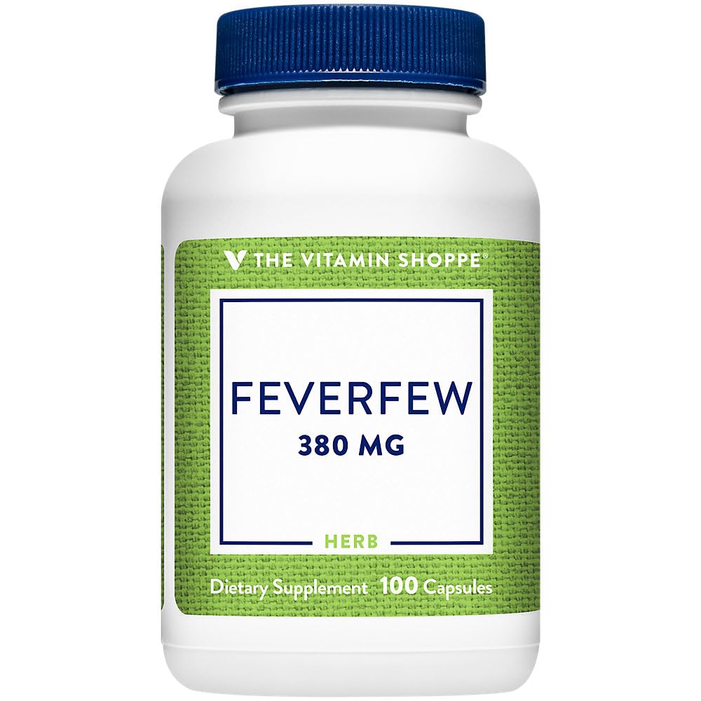 The Vitamin Shoppe Feverfew 380MG, A Traditional Herb, Once Daily (100 Capsules)