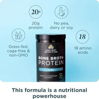 Thumbnail for Image 2 of Ancient Nutrition Grass Fed Bone Broth Protein Powder, Vanilla