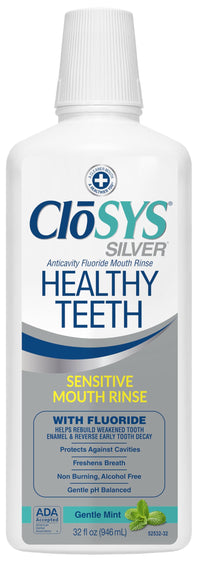 Thumbnail for Closys Healthy Teeth Anti-Cavity Oral Rinse Mouthwash with Fluoride, Non-Burning, Non-Irritating â€“ 32 Fl Oz