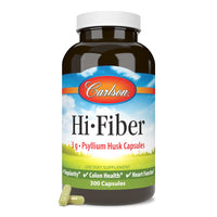 Thumbnail for Carlson - Hi-Fiber, 3 g, Psyllium Husk Capsules, Regularity, Colon Health & Heart Function, 300 Capsules