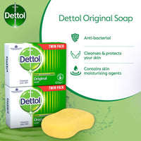 Thumbnail for Dettol Anti Bacterial Original Soap 100g Twin Pack Dermatologically Tested