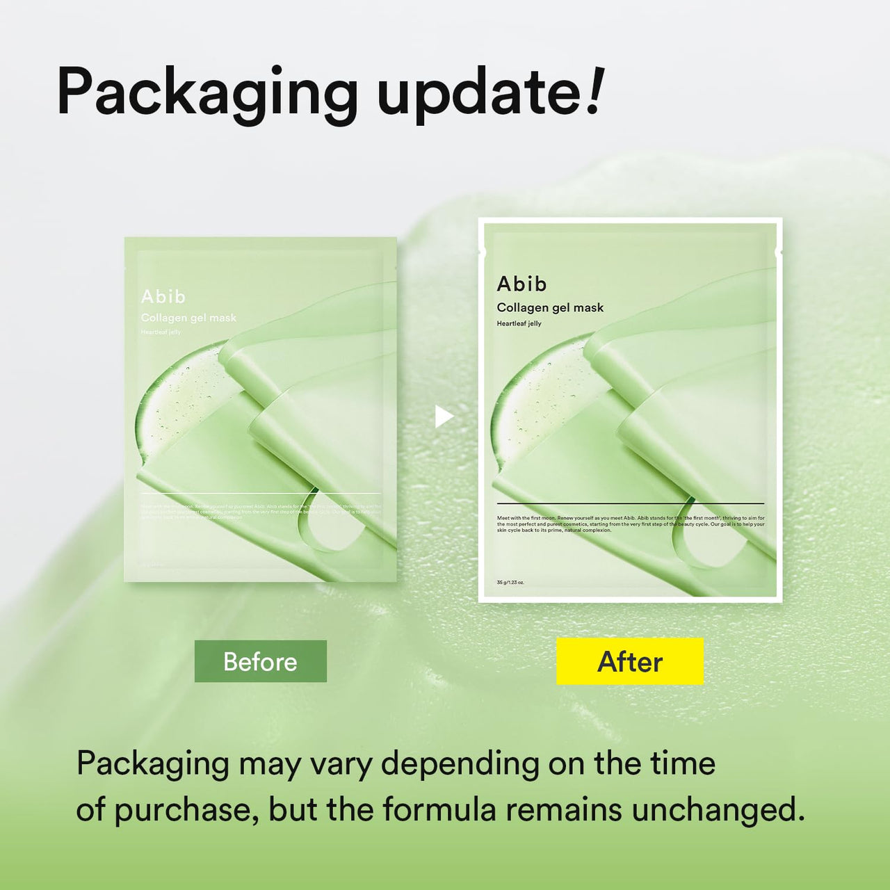 Abib Collagen Gel Mask Heartleaf Jelly 4 Sheets (Soothing) I Korean Vegan Collagen, Cooling Calming Hyaluronic Acid Hydrogel Face Mask Skin Care