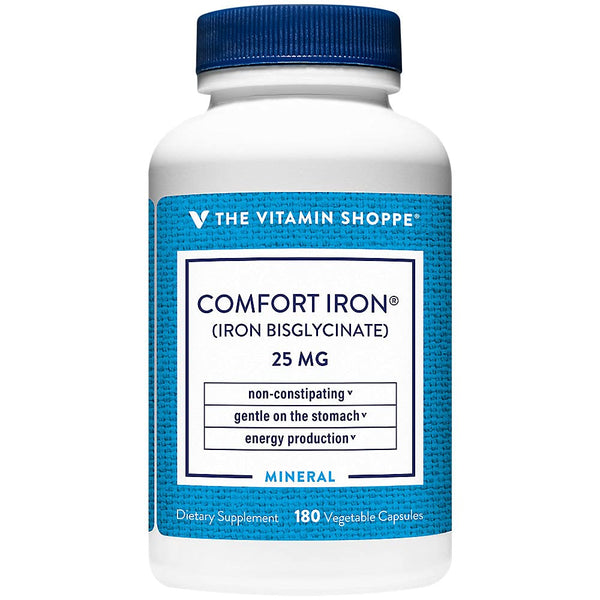 The Vitamin Shoppe Iron 25MG - Red Blood Cell Production, Energy & Oxygen Transport Support, Essential Mineral